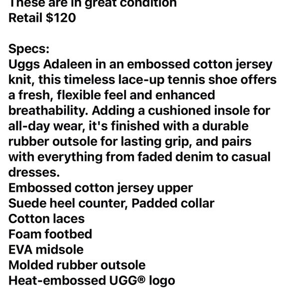 UGG Adaleen Charcoal Gray Casual Sneakers - Picture 7 of 7